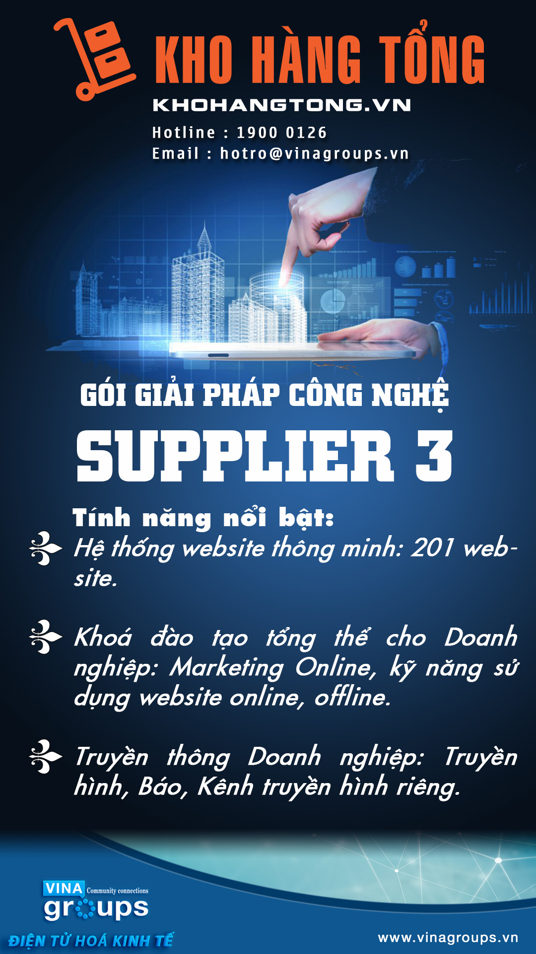 Giải Pháp Supplier 3- Gói giải pháp công nghệ Kho Hàng Tổng- Vinagroups